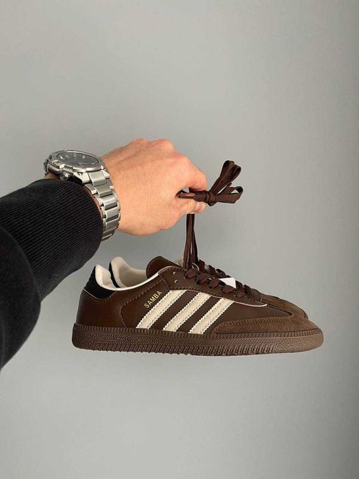 Кросівки Adidas Samba OG Dark Brown Beige Gum premium