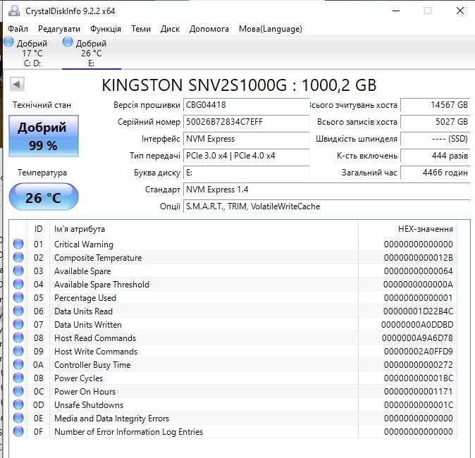 M.2 SSD диск 1TB Kingston NV2 (3500MBs\PCI-e 4.0 x4). TradeIN