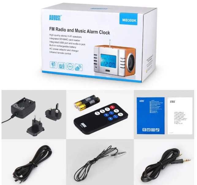 Нова MP3-стереосистема з FM, годинник, SD-карта, USB та AUX