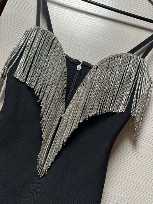 Нарядное шикарное праздничное вечернее черное платье xs/s