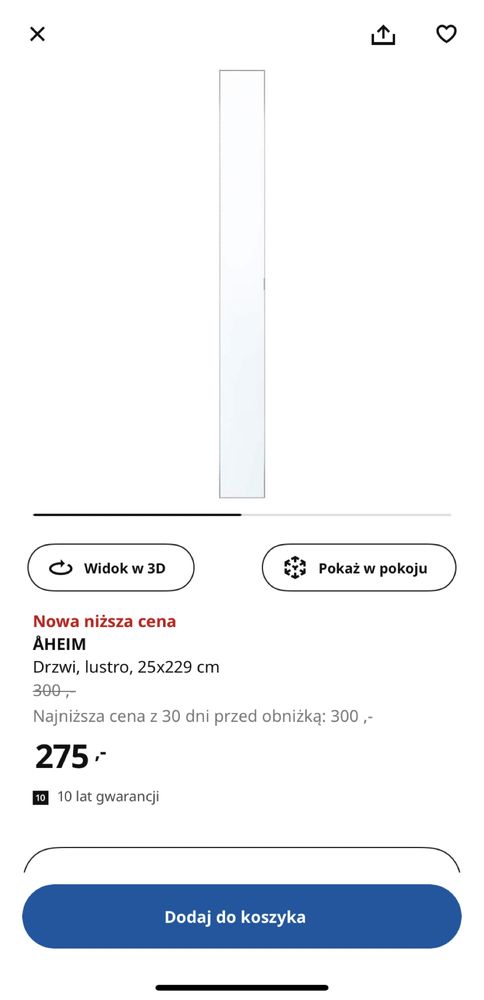 Drzwi lustro szafa pax aheim ikea zawiasy komplement