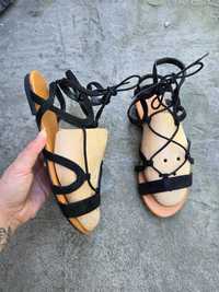 Piękne buty damskie czarne sandały sznurowane vices rozmiar 40
