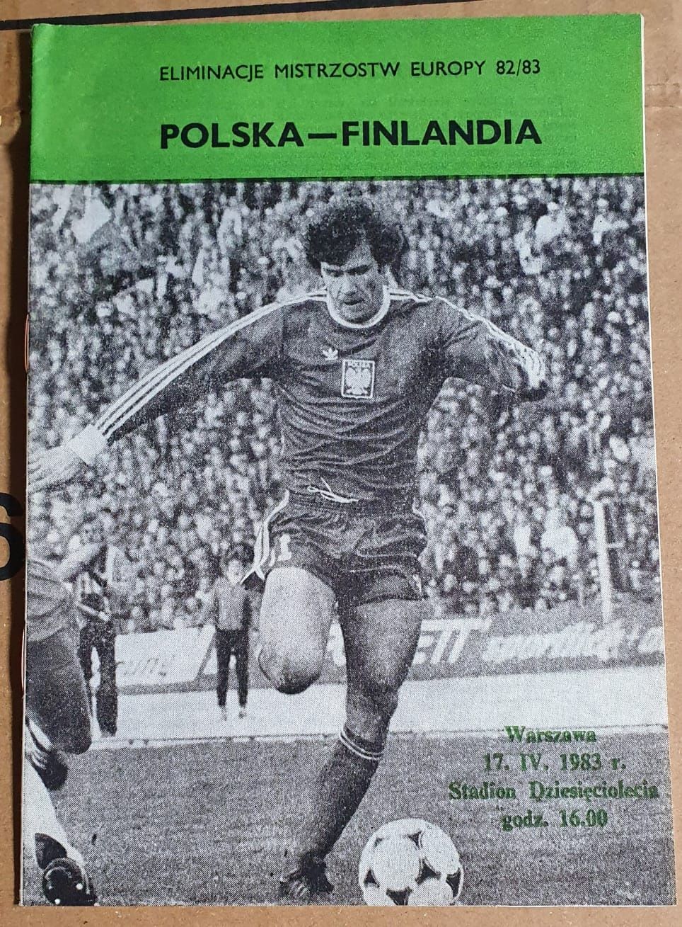 Program meczowy Polska - Finlandia 1983 El. Mistrzostw Europy 82/83