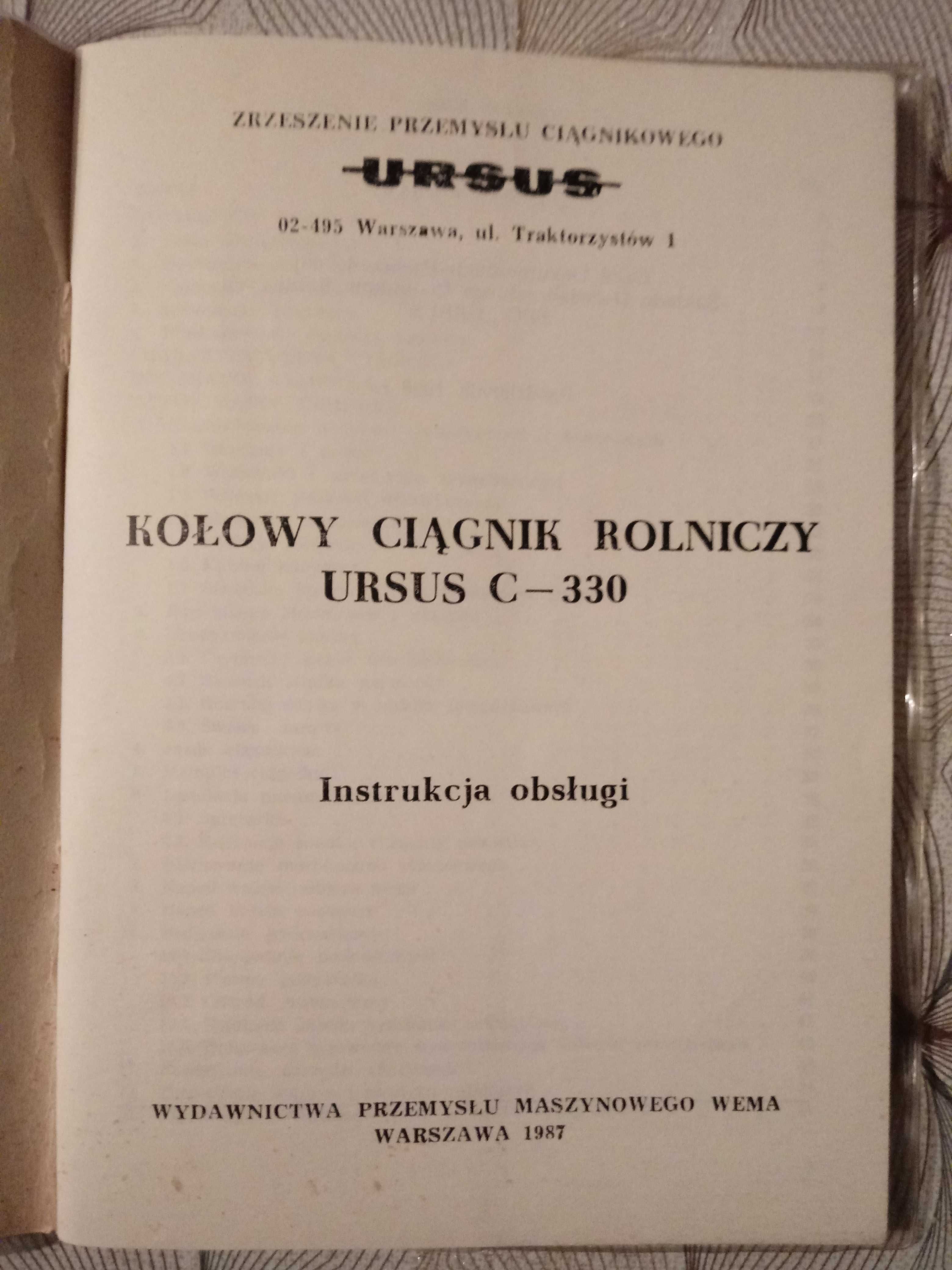 Książka instrukcja obsługi URSUS C-330 PRL PRL