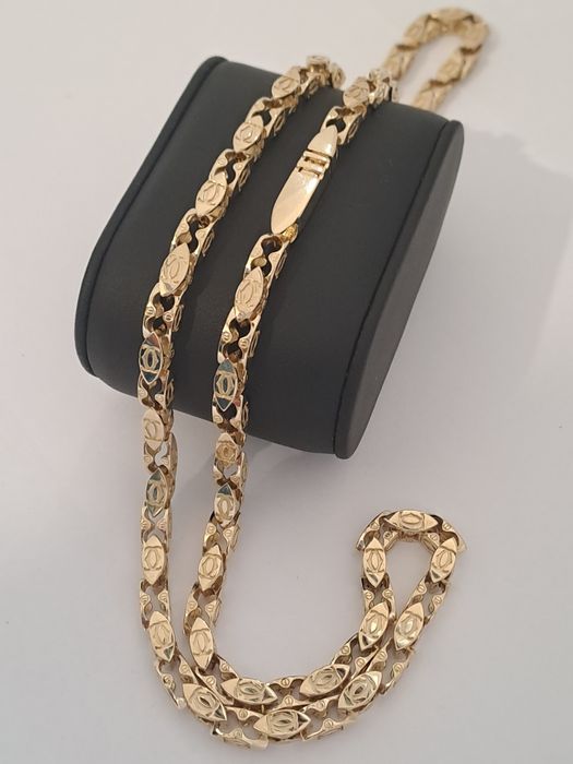 Złoty łańcuszek splot CARTIER 585 Nowy