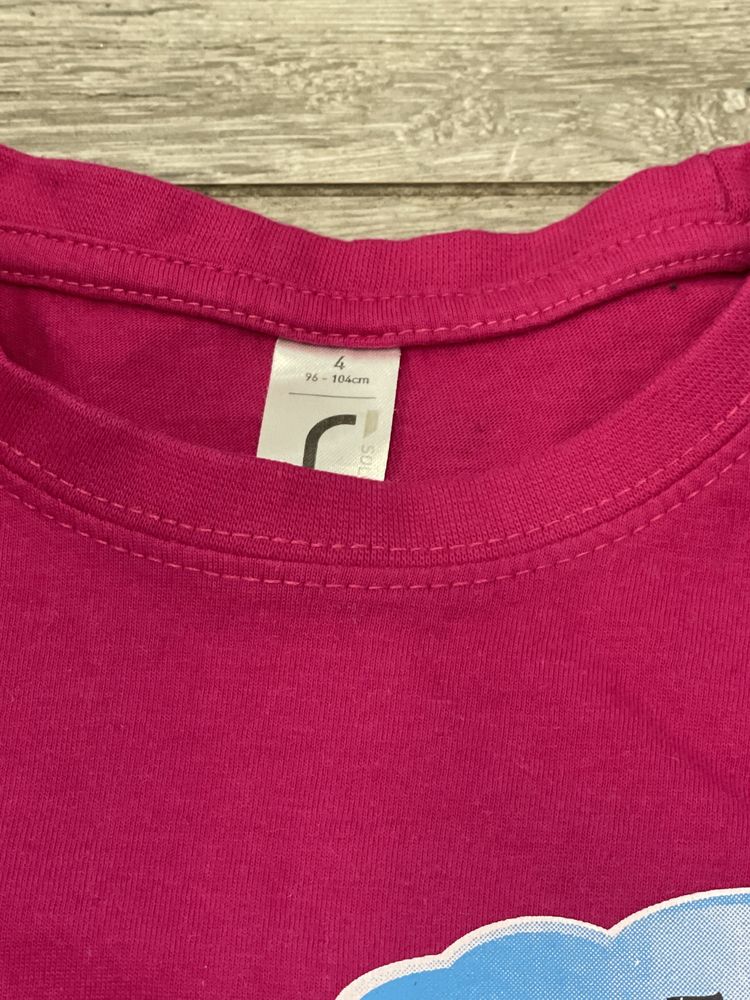 T-shirt 92 jak nowy różowy