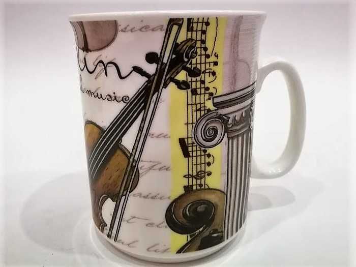 SKRZYPCE porcelanowy kubek dla muzyka kubek ze skrzypcami Zebra Music