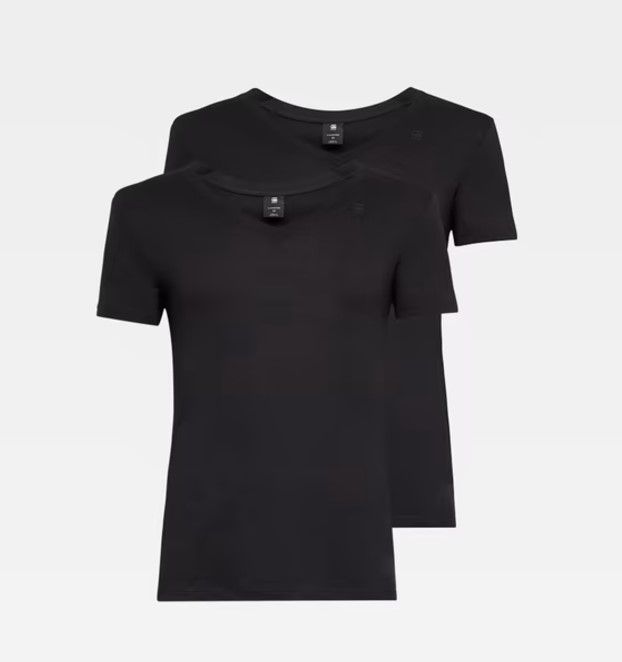 G-Star RAW Koszulki z Dekoltem w Serek 2 szt., S, Czarny