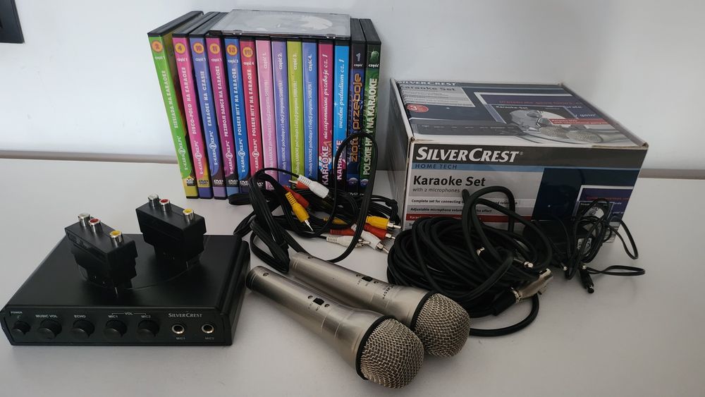 Zestaw karaoke SilverCrest  15 płyt odtwarzacz DVD Panasonic