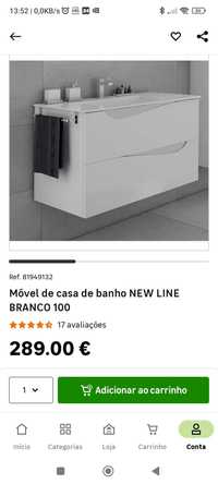 Móvel de casa de banho NEW LINE BRANCO 100 - NOVO