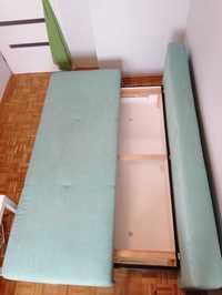 Sofa rozkładana miętowa