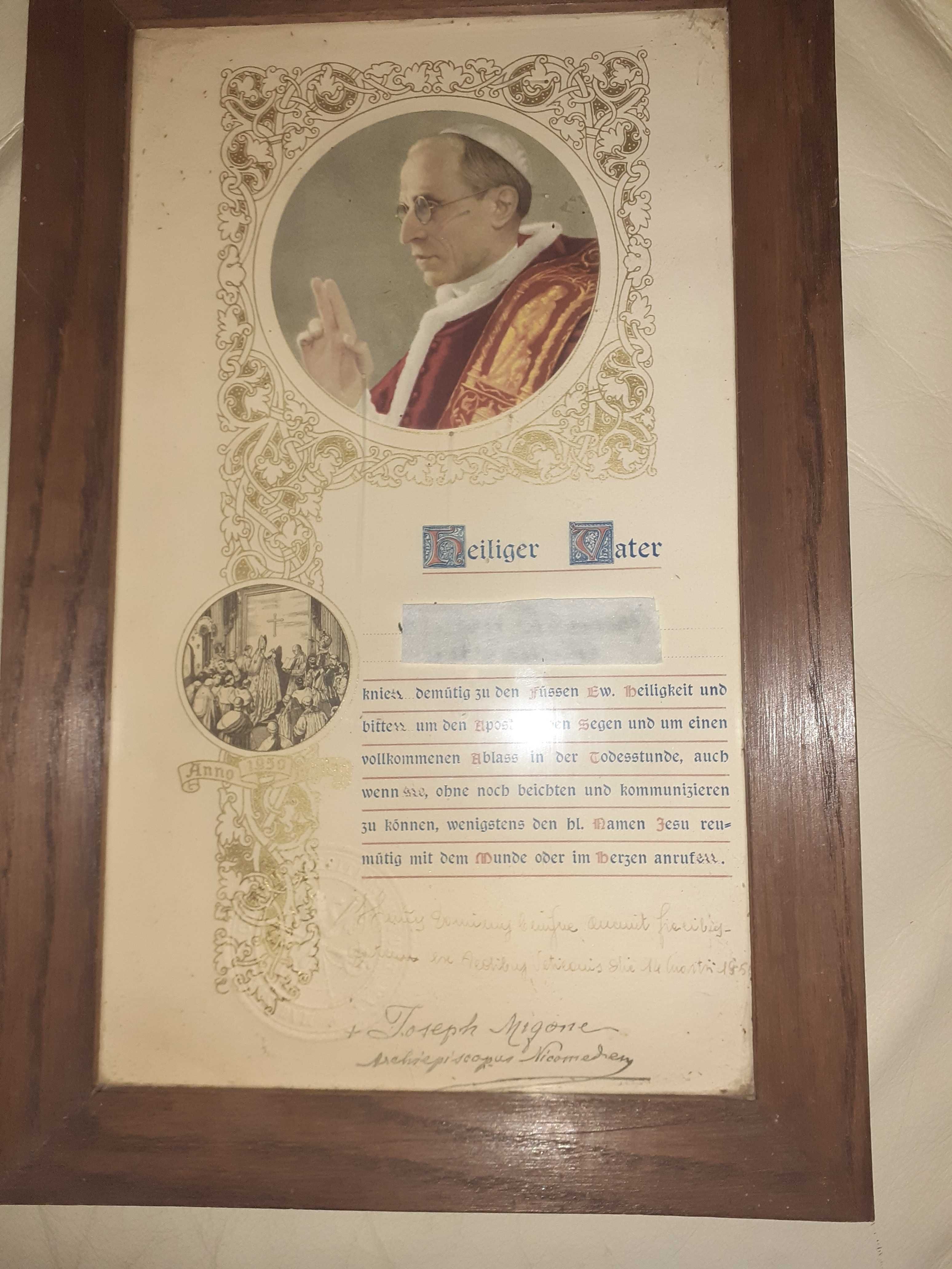 Dokument -Papieskie Błogosławieństwo Apostolskie  1950 r-do kolekcji