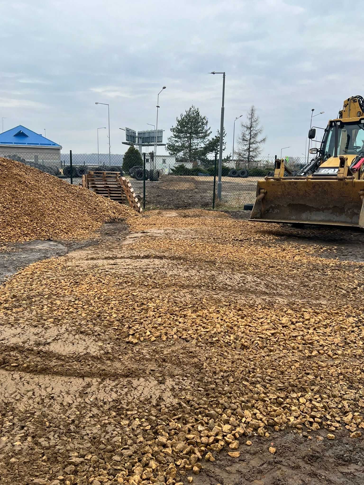 Roboty ziemne:koparko ładowarka ,koparka kołowa 17t ,transport kruszyw