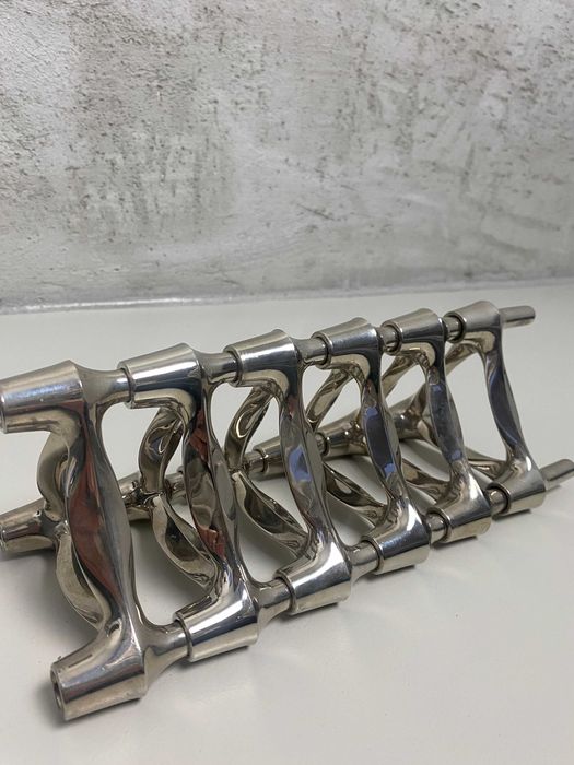 Świeczniki modułowe vintage chromowane bauhaus design Stoff & Nagel