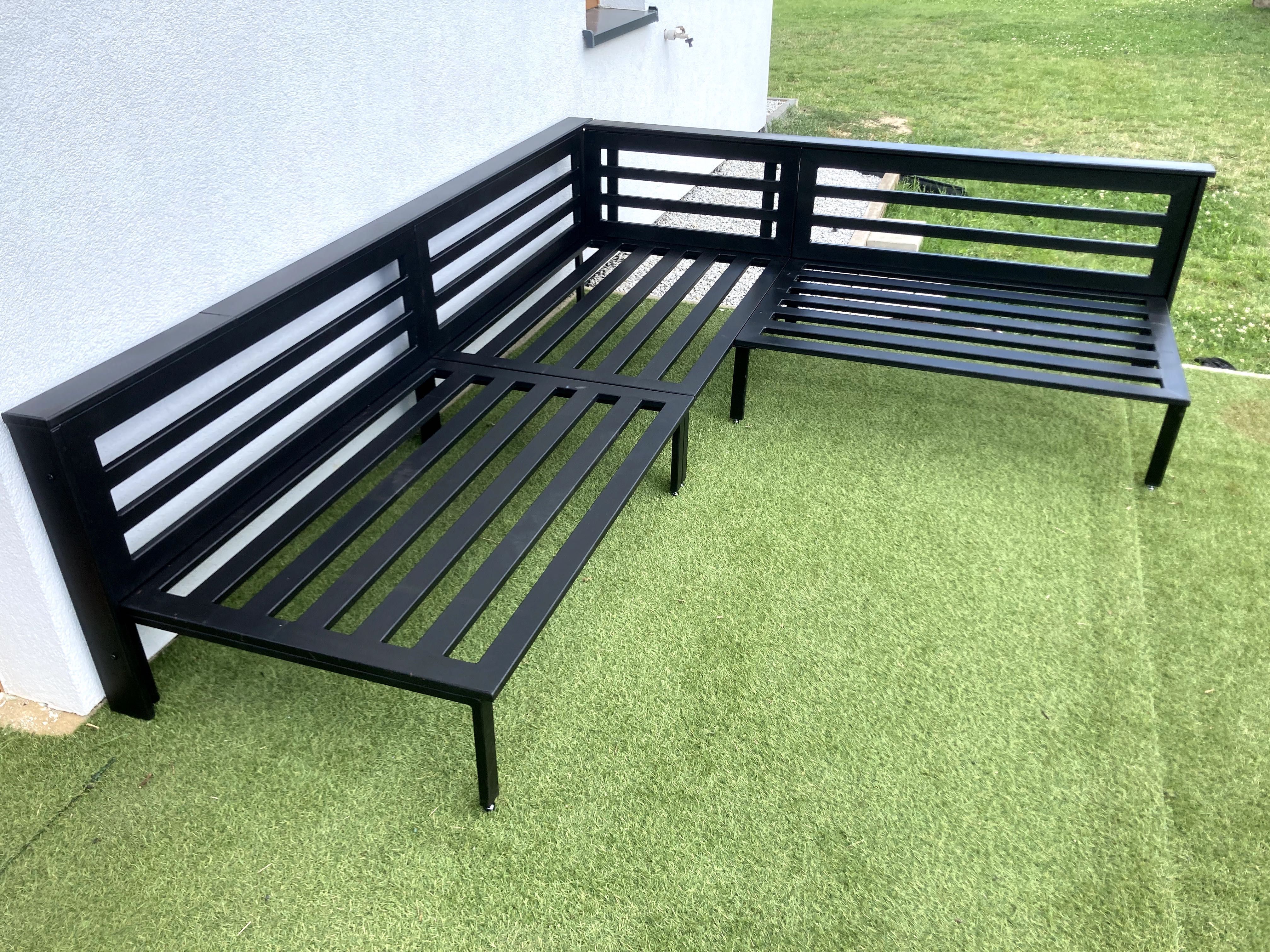 Meble tarasowe, narożnik tarasowy metalowy 220x180cm