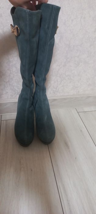 Сапоги зимние замшевые