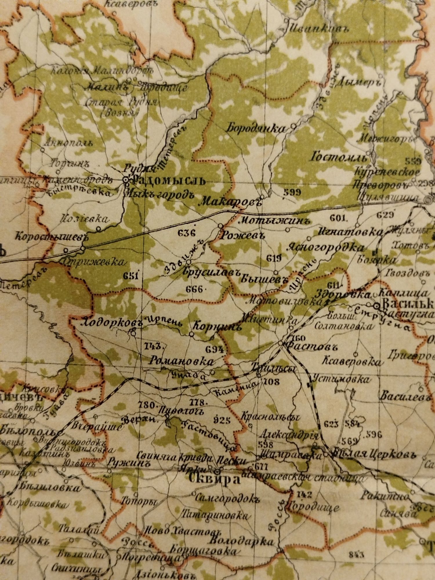 1896 г Дореволюционная карта Киевская губерния Оригинал 100 %.