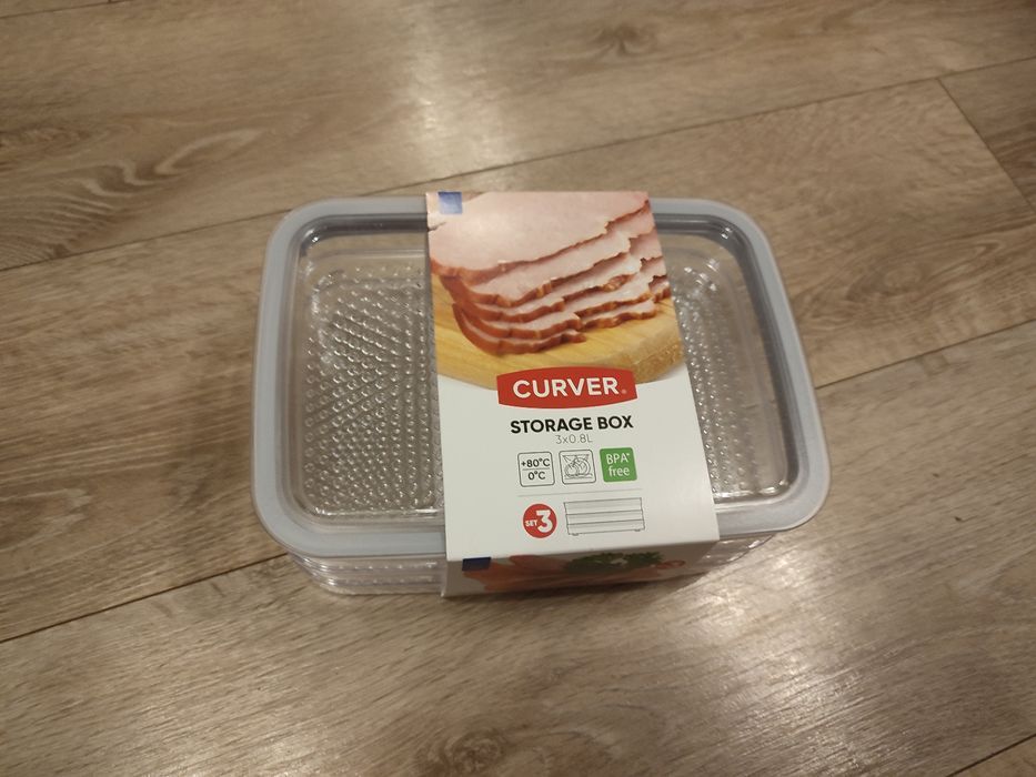 Nowy zestaw pojemników na żywność Curver 3x0.8 L