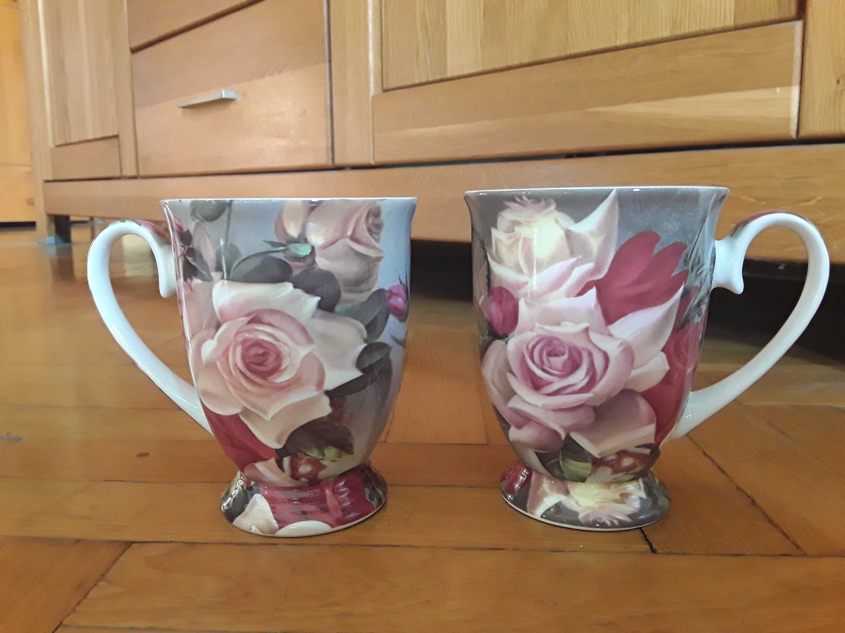 Carmani Australian Quality 2 kubki filiżanki porcelana idealne róża
