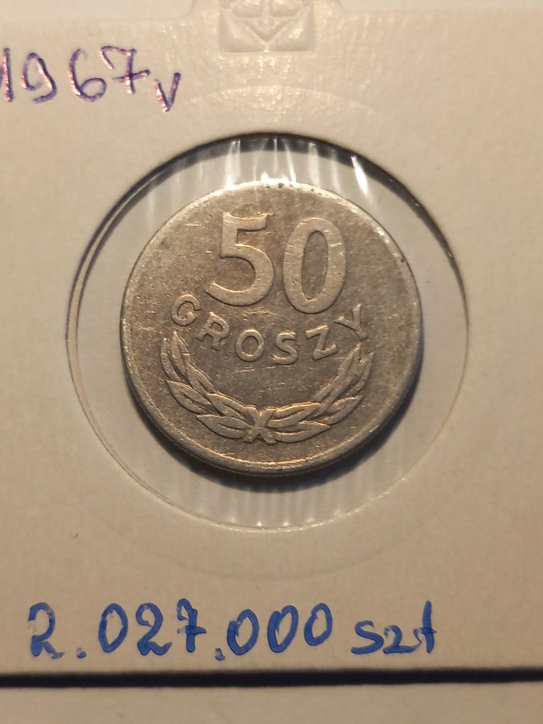 Moneta 50 gr z 1967r obiegowa