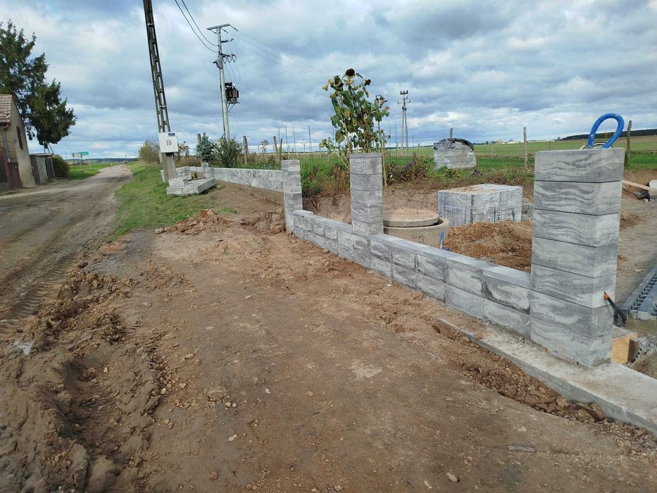 Ogrodzenia, płoty betonowe, murowane.