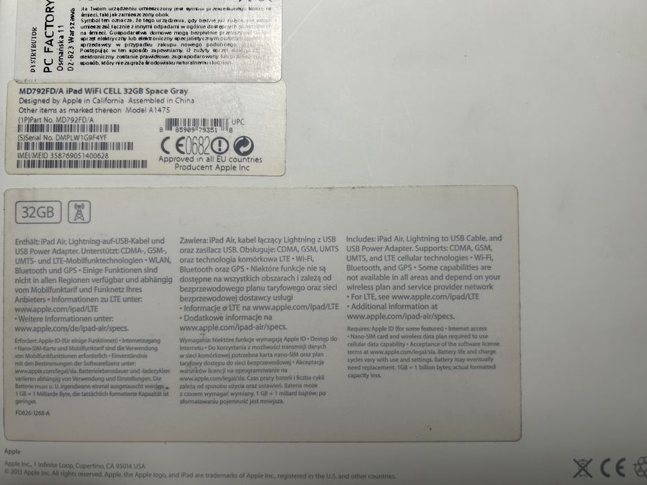 Apple iPad Air A1475 32GB