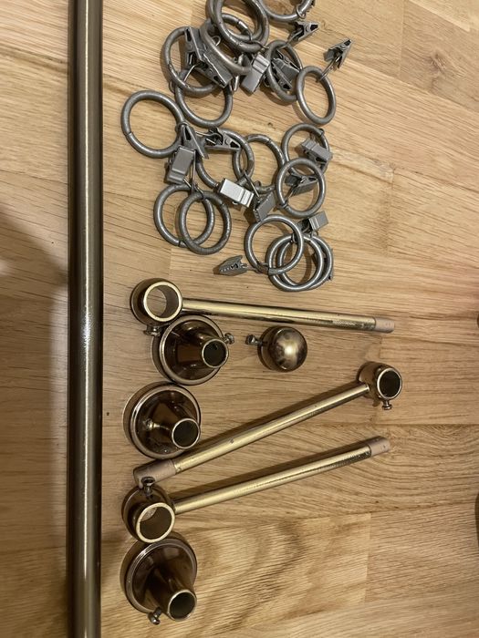 Karnisz 1 torowy 240 cm - mosiezny