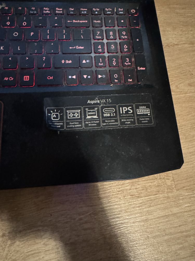 Acer Aspire vx15 gtx 1050 8gb ram 1TB