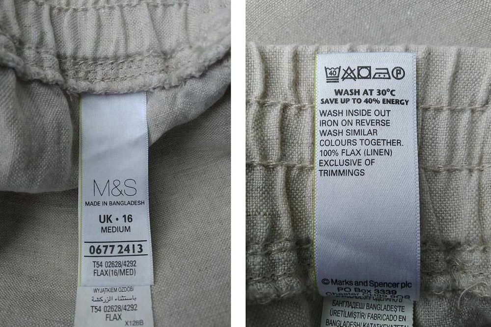 Брюки лен ровные от бедра  размер 16  на 50-52  лляні льон