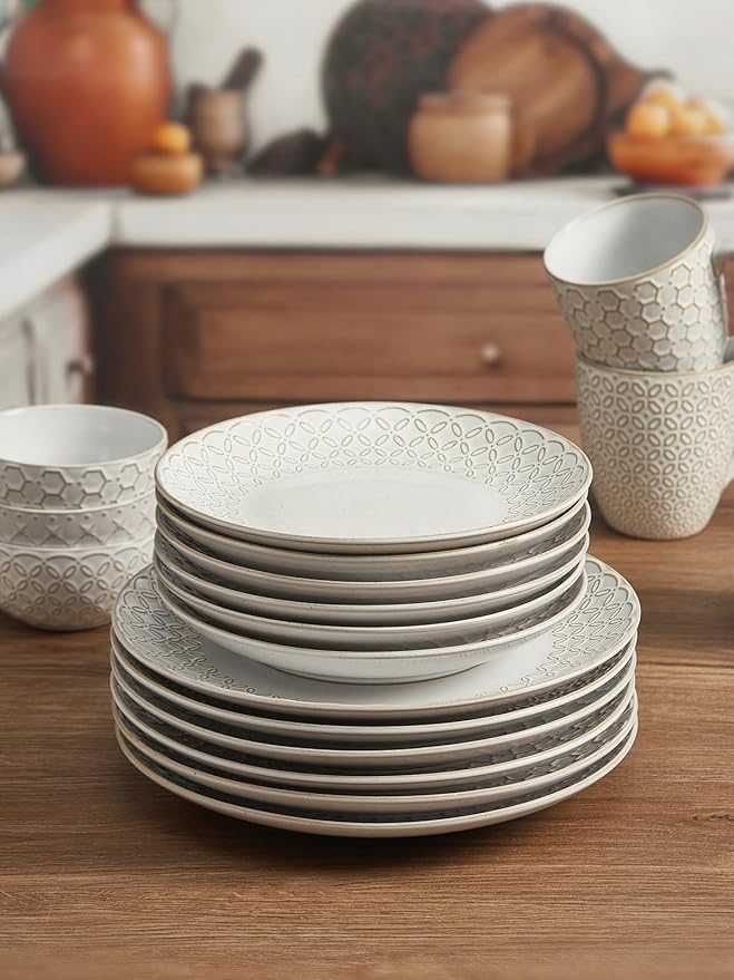 Ceramiczne talerze DOWAN 22 cm – do zmywarki i mikrofalówki