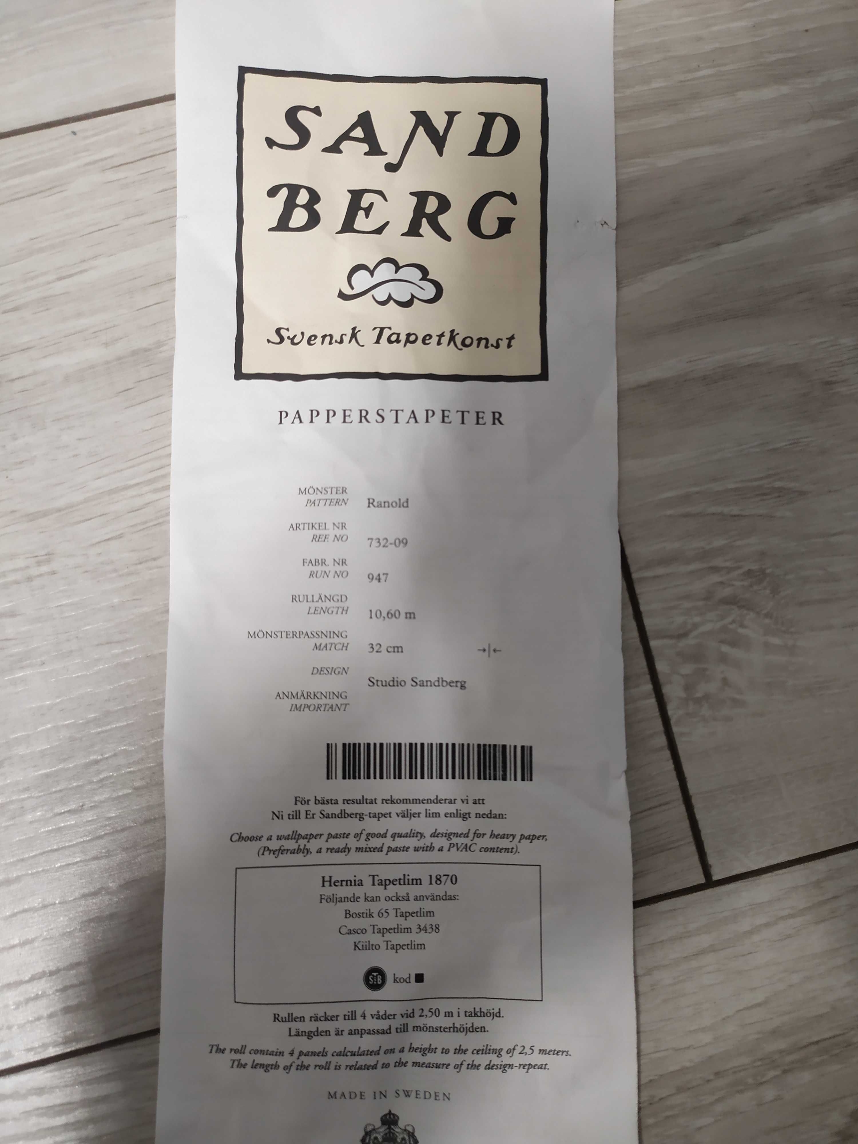 Szwedzka tapeta sandberg