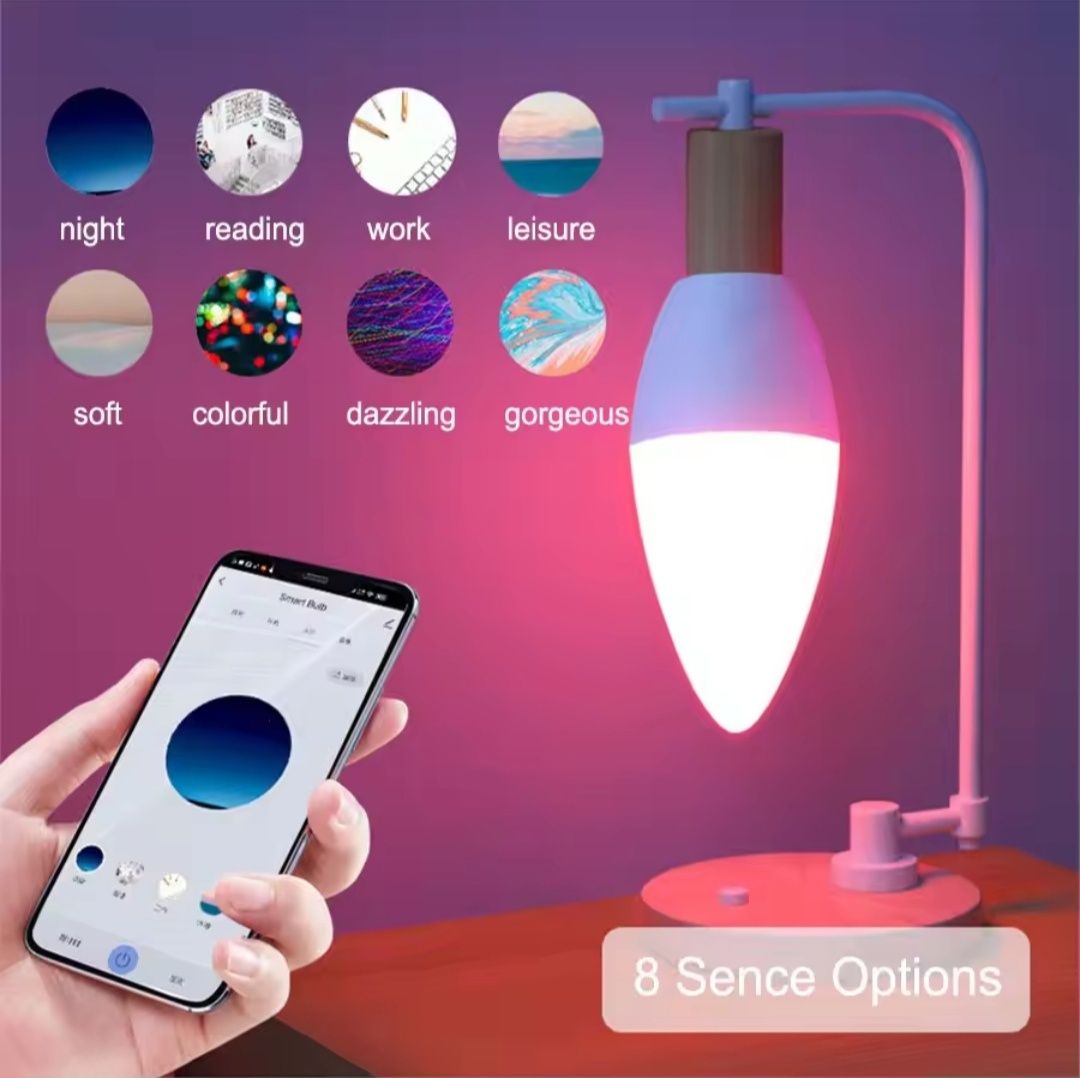 Умная WiFi RGB LED светодиодная Лампочка E27 / E14 / GU10