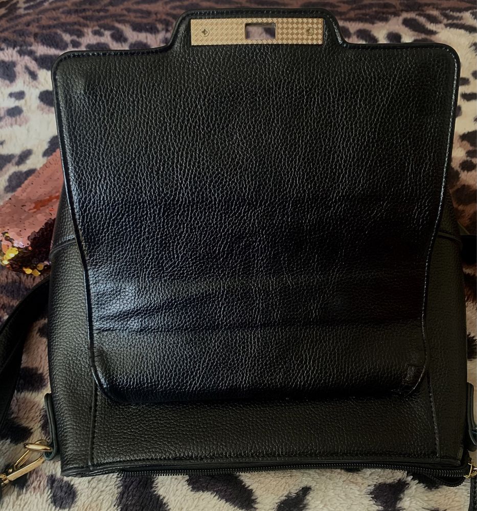 Женская черная кожаная сумка, жіноча чорна шкіряна сумка, клатч