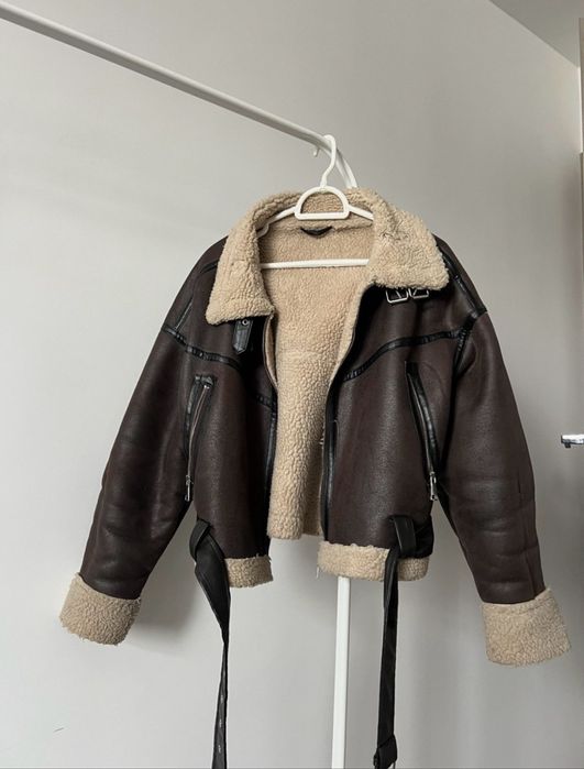 Косуха вкорочена, Дубльонка тепла, Куртка Коричнева Жіноча