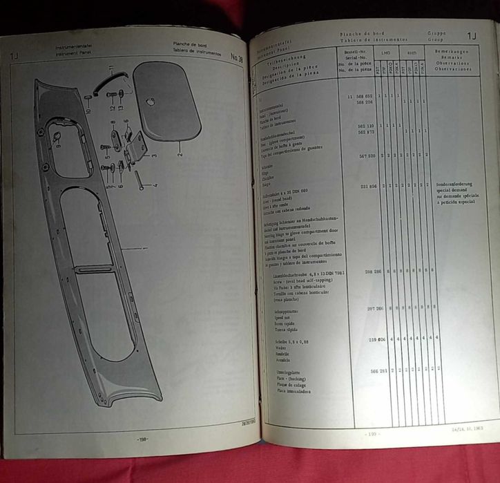 Catálogo de peças do Ford Taunus 17m