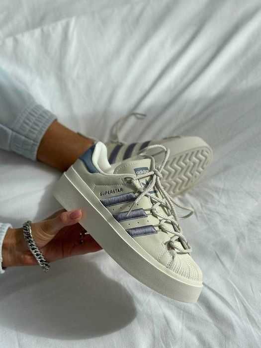 Женские кроссовки Adidas Superstar Bonega Beige Violet 36-41 адидас