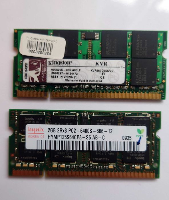 Pamięć  RAM DDR2  4GB do laptopa Kingstone/Hynix