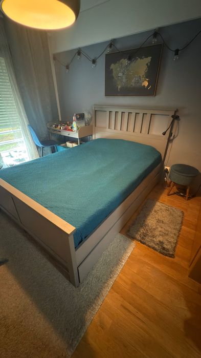 Conjunto cama/ secretária/ móvel alto/ cômoda 8gavetas