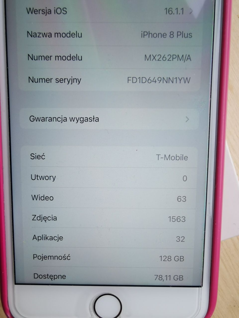 iPhone Rose Gold 8 plus 128 GB