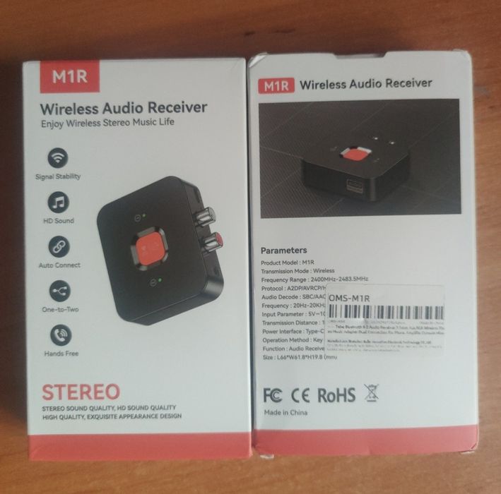 Bluetooth 6.0 аудіоприймач AUX + RCA для підсилювача, музичного центру