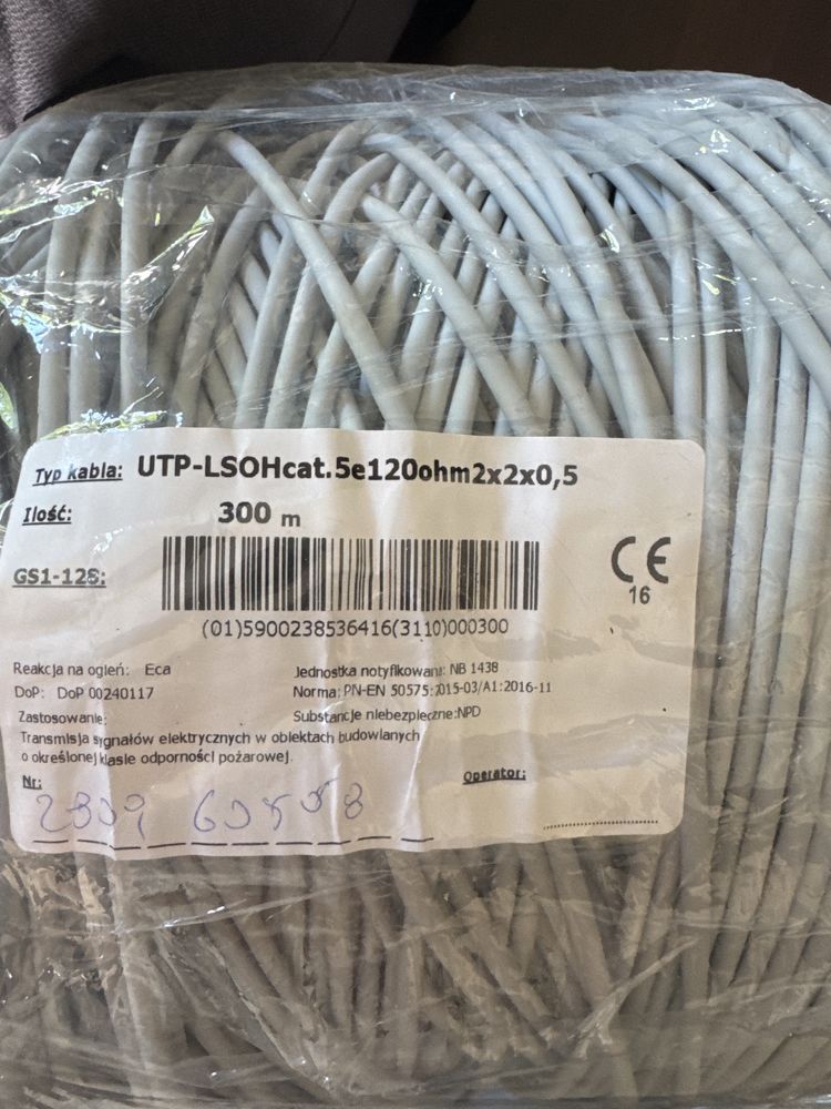 Kabel Madex UTP-LSOH 120ohm cat.5e 2x2x0.5 300m