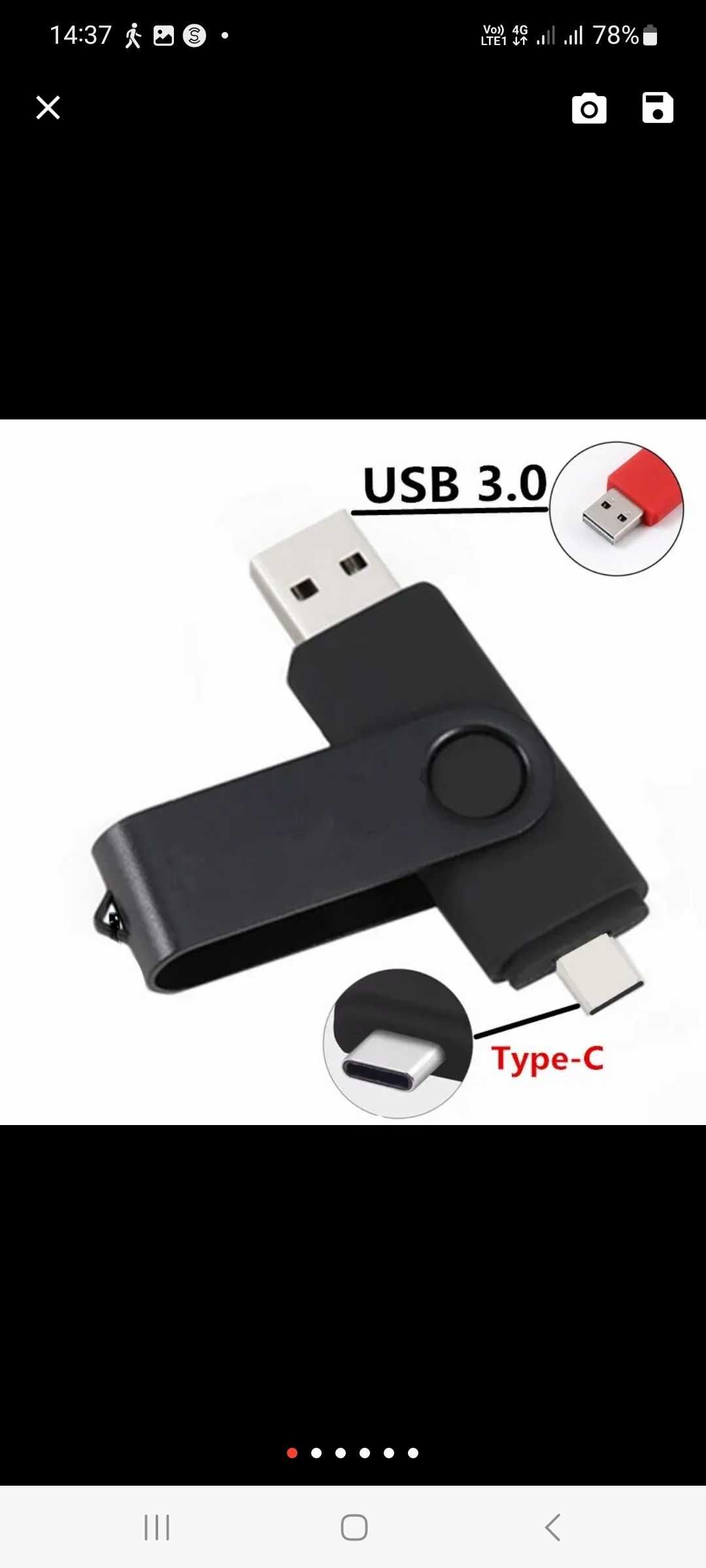 Флешка  Нова 64 гб брелок для ключів Usb flash TYPE-C USB 3.0