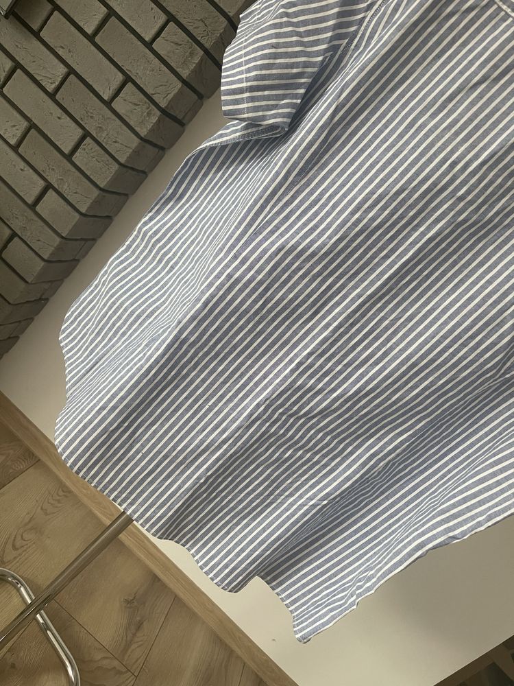 Koszula bawełniana niebieska w białe paski Matalan r.3XL