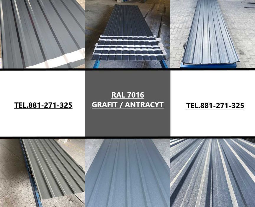 T18, Blacha trapezowa GRAFITOWA 7016! NA WYMIAR! CAŁY KRAJ!