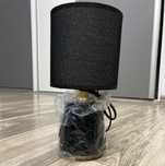Lampa stołowa z abażurem - Nowa, czarno-złota 27 cm wysokości