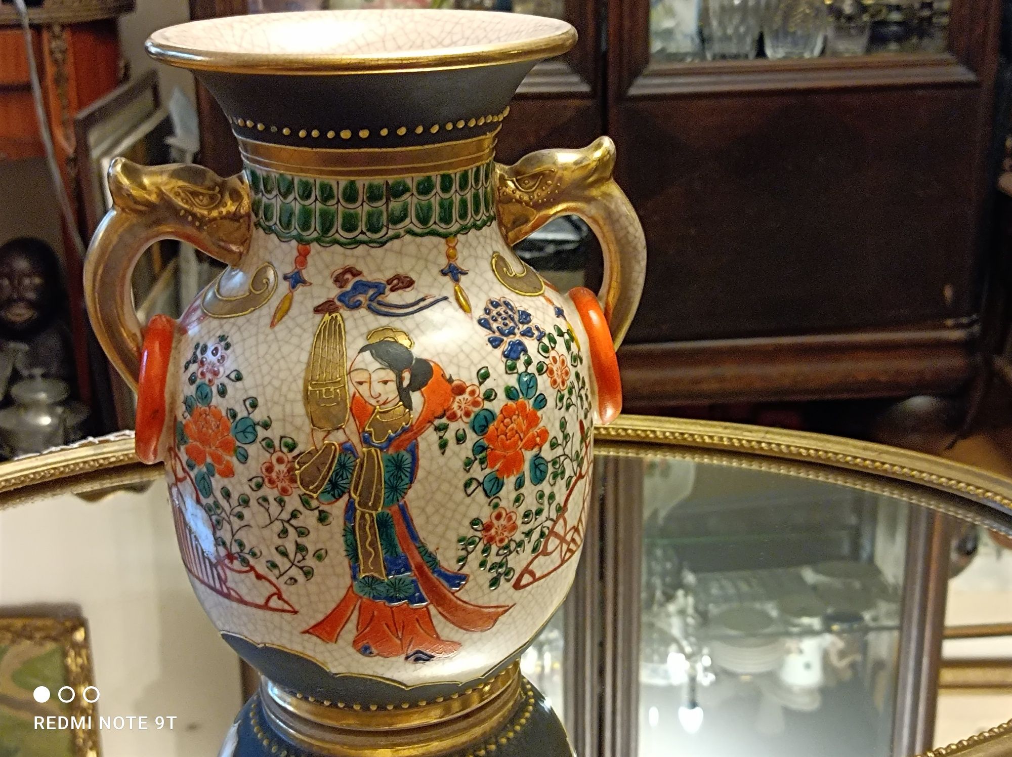 Porcelanowy waza ręcznie malowana  XIX w.  Waza Satsuma .
