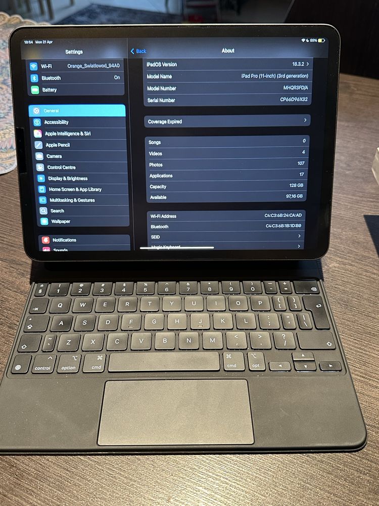 iPad Pro 11 3 generacja + apple pen, magic keyboard, pokrowiec