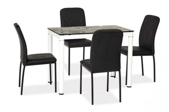 Стол обеденный Damar 100 x 60 см Черно-белый