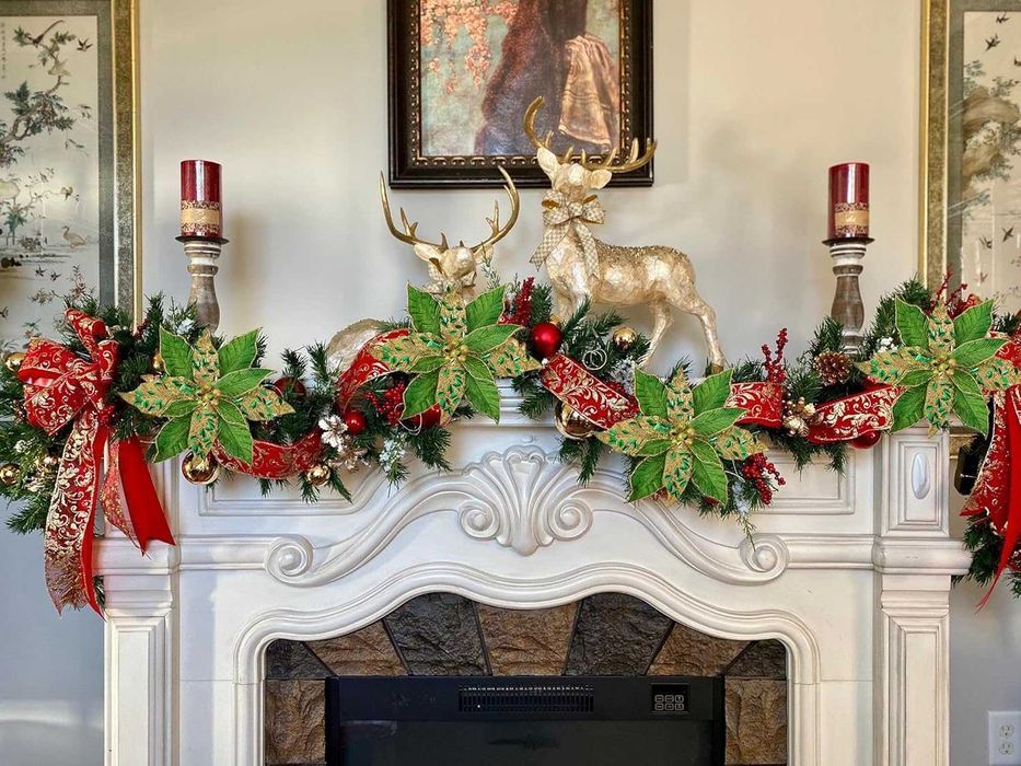 Oirse Zestaw Ozdobnych Kwiatów Zielone 4 sztuki 30 x 54 cm