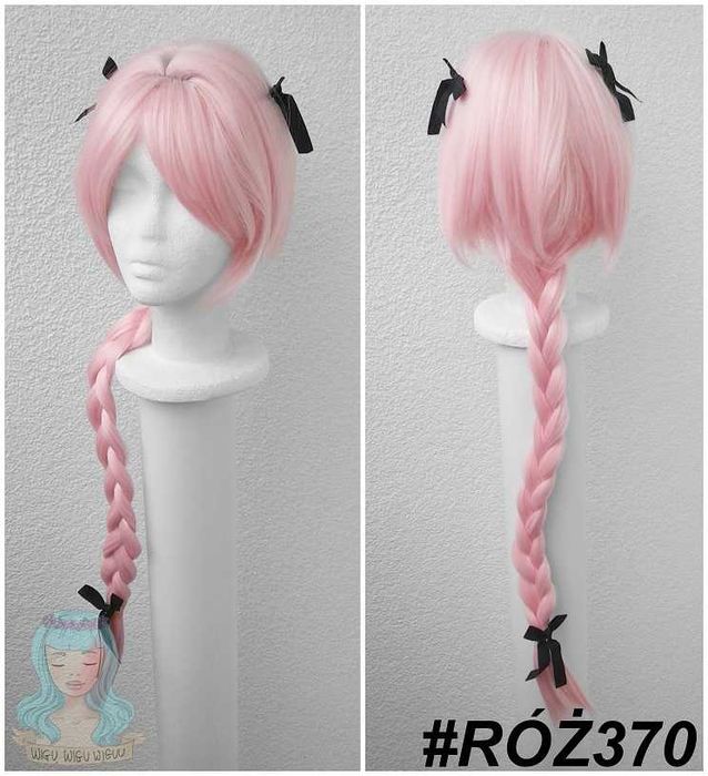Astolfo Fate Grand Order Peruka różowa z warkoczem cosplay różowy wig